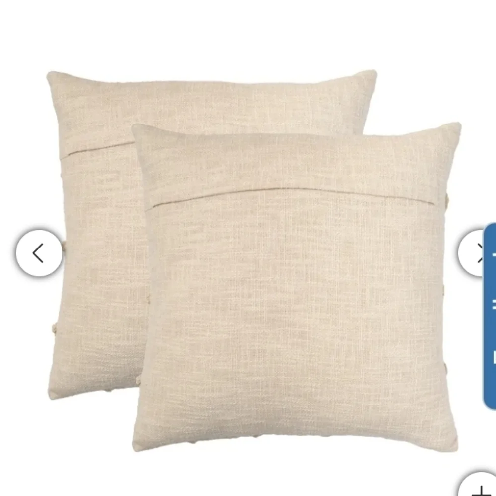 Mina Victory Cotton 20” x 20” Decor Pillow Cover , 2-pack